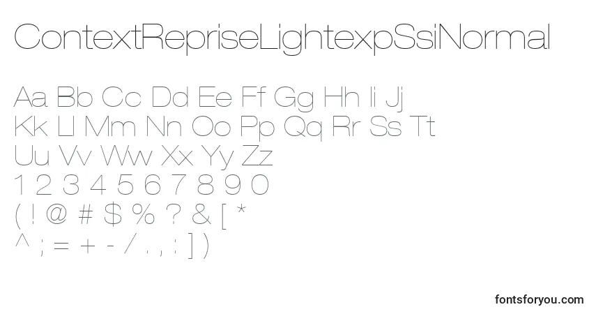 Шрифт ContextRepriseLightexpSsiNormal – алфавит, цифры, специальные символы