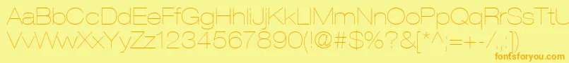 フォントContextRepriseLightexpSsiNormal – オレンジの文字が黄色の背景にあります。