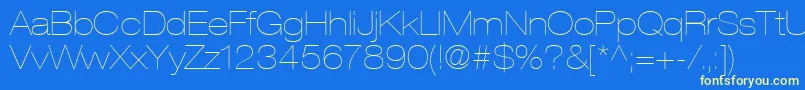 ContextRepriseLightexpSsiNormal-Schriftart – Gelbe Schriften auf blauem Hintergrund