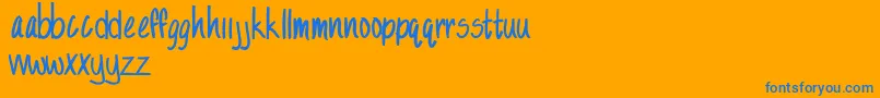 SandySandy Font – Blue Fonts on Orange Background