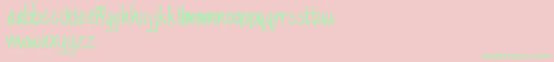SandySandy Font – Green Fonts on Pink Background