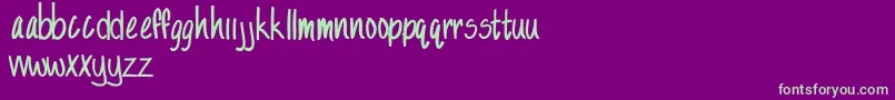 SandySandy Font – Green Fonts on Purple Background