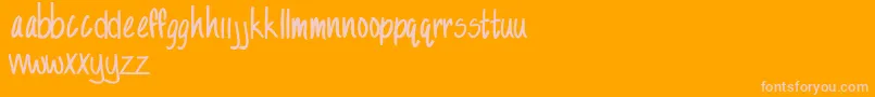 SandySandy-Schriftart – Rosa Schriften auf orangefarbenem Hintergrund