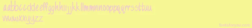 SandySandy Font – Pink Fonts on Yellow Background