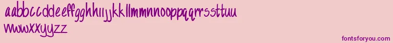 SandySandy Font – Purple Fonts on Pink Background