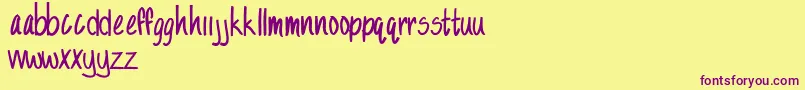 SandySandy Font – Purple Fonts on Yellow Background