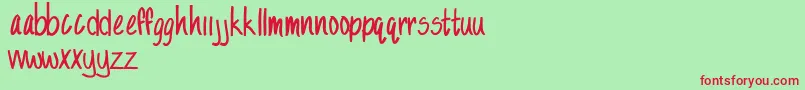 SandySandy Font – Red Fonts on Green Background