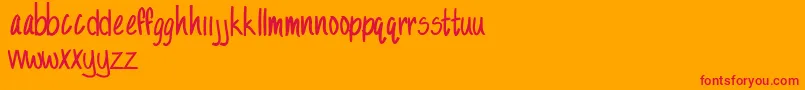 SandySandy Font – Red Fonts on Orange Background