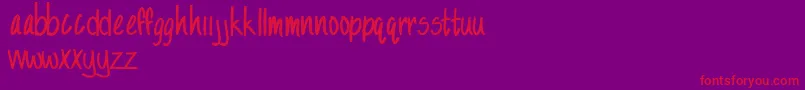 SandySandy Font – Red Fonts on Purple Background