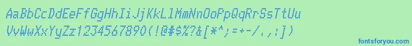 Шрифт TelidonrgBolditalic – синие шрифты на зелёном фоне