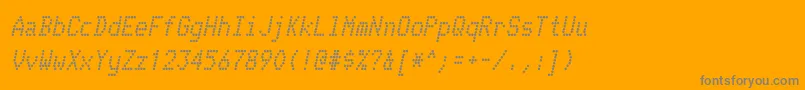Czcionka TelidonrgBolditalic – szare czcionki na pomarańczowym tle