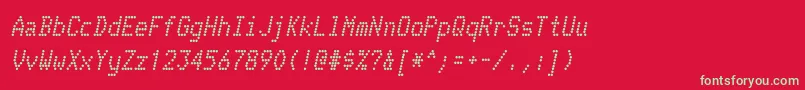 TelidonrgBolditalic-fontti – vihreät fontit punaisella taustalla