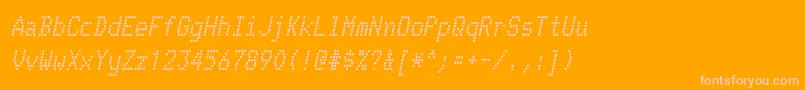 TelidonrgBolditalic-fontti – vaaleanpunaiset fontit oranssilla taustalla