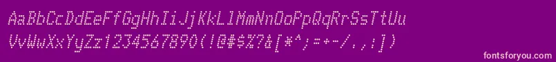 TelidonrgBolditalic-fontti – vaaleanpunaiset fontit violetilla taustalla