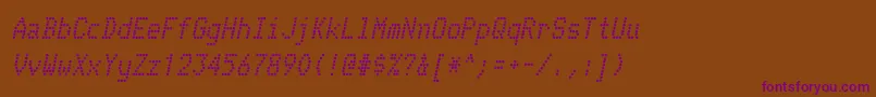 TelidonrgBolditalic-fontti – violetit fontit ruskealla taustalla