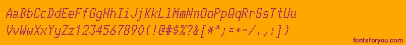 TelidonrgBolditalic-fontti – violetit fontit oranssilla taustalla