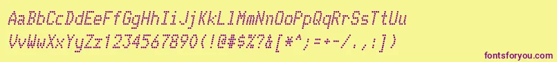 TelidonrgBolditalic-Schriftart – Violette Schriften auf gelbem Hintergrund