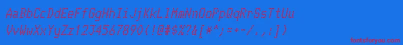 TelidonrgBolditalic Font – Red Fonts on Blue Background