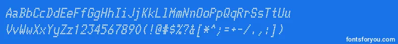 TelidonrgBolditalic-fontti – valkoiset fontit sinisellä taustalla