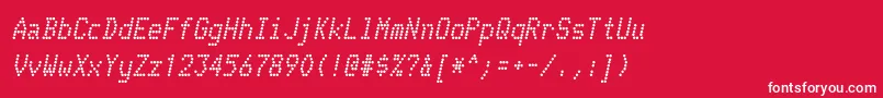 TelidonrgBolditalic-fontti – valkoiset fontit punaisella taustalla