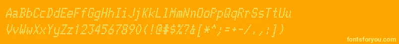 Czcionka TelidonrgBolditalic – żółte czcionki na pomarańczowym tle