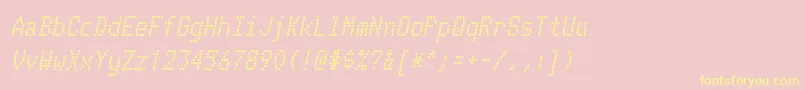 TelidonrgBolditalic-Schriftart – Gelbe Schriften auf rosa Hintergrund