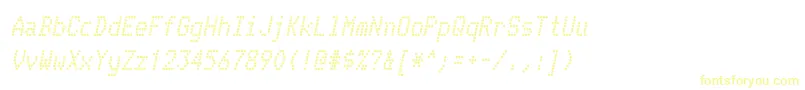 TelidonrgBolditalic-Schriftart – Gelbe Schriften auf weißem Hintergrund
