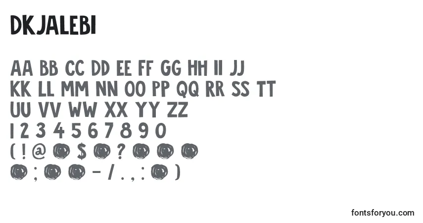 Czcionka DkJalebi – alfabet, cyfry, specjalne znaki