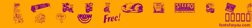 OldTimeAdDingsOne Font – Purple Fonts on Orange Background