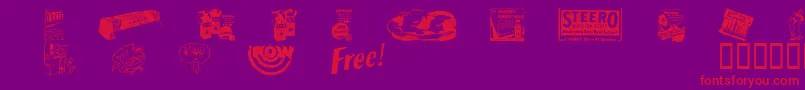 OldTimeAdDingsOne Font – Red Fonts on Purple Background