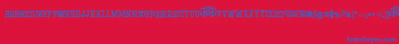 IniBudi Font – Blue Fonts on Red Background