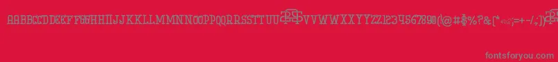 Weitere Informationen zur IniBudi-Schriftart IniBudi-Schriftart – Graue Schriften auf rotem Hintergrund