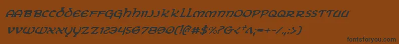 Czcionka ErinGoBraghItalic – czarne czcionki na brązowym tle