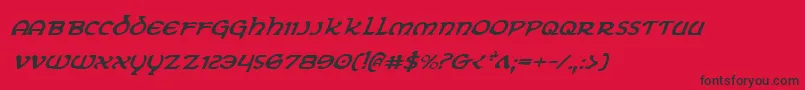 フォントErinGoBraghItalic – 赤い背景に黒い文字