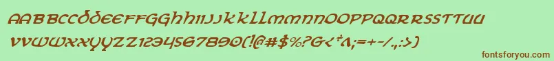 ErinGoBraghItalic-Schriftart – Braune Schriften auf grünem Hintergrund