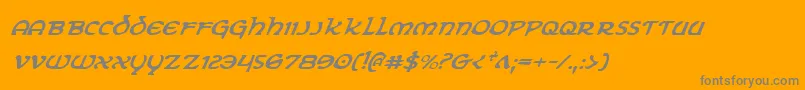 ErinGoBraghItalic-Schriftart – Graue Schriften auf orangefarbenem Hintergrund