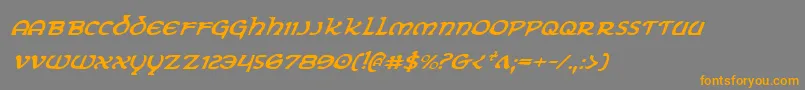 フォントErinGoBraghItalic – オレンジの文字は灰色の背景にあります。
