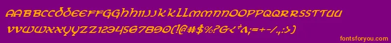 ErinGoBraghItalic Font – Orange Fonts on Purple Background