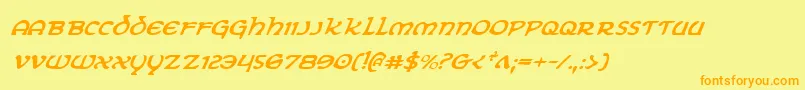 ErinGoBraghItalic Font – Orange Fonts on Yellow Background