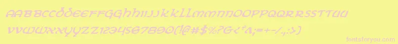 ErinGoBraghItalic-Schriftart – Rosa Schriften auf gelbem Hintergrund