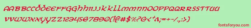 ErinGoBraghItalic Font – Red Fonts on Green Background