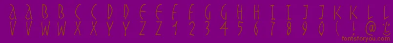 Handwrittenslim Font – Brown Fonts on Purple Background