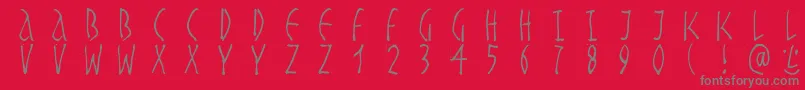 Handwrittenslim Font – Gray Fonts on Red Background