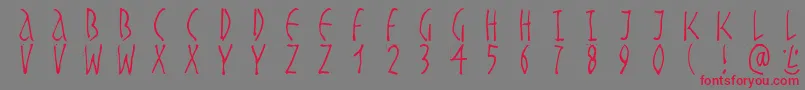 Handwrittenslim Font – Red Fonts on Gray Background