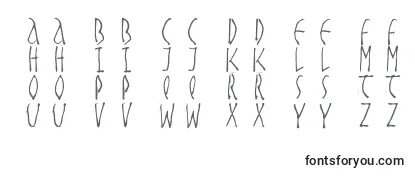 Überblick über die Schriftart Handwrittenslim