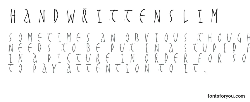 Обзор шрифта Handwrittenslim