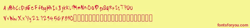 BustamanteFont-fontti – punaiset fontit keltaisella taustalla
