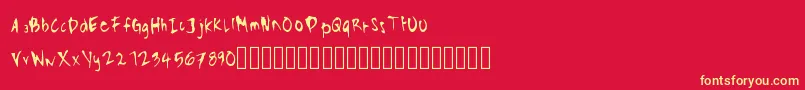 BustamanteFont Font – Yellow Fonts on Red Background