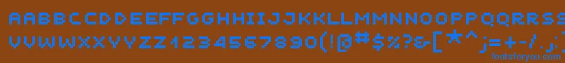 Unscreenmk Font – Blue Fonts on Brown Background