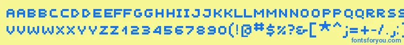 Unscreenmk Font – Blue Fonts on Yellow Background